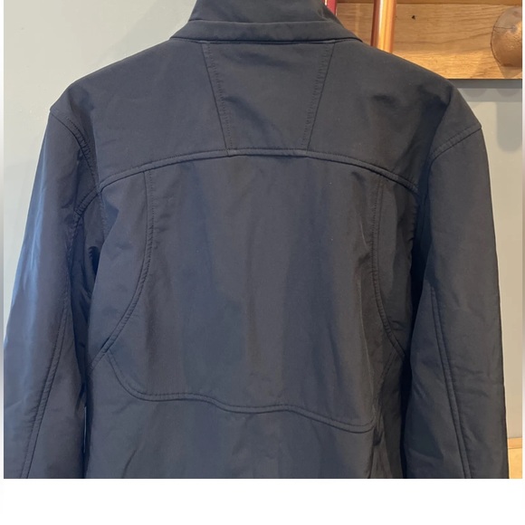 Marker women plain BLACK coat Soft Shell zip up Jacket Fleece Lined high neck L - Picture 8 of 16